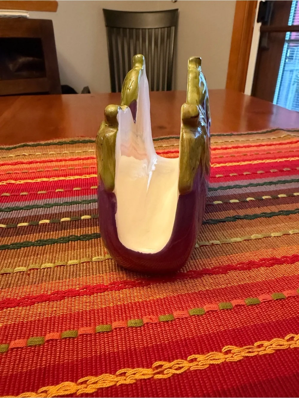 Purple Ceramic Eggplant napkin holder